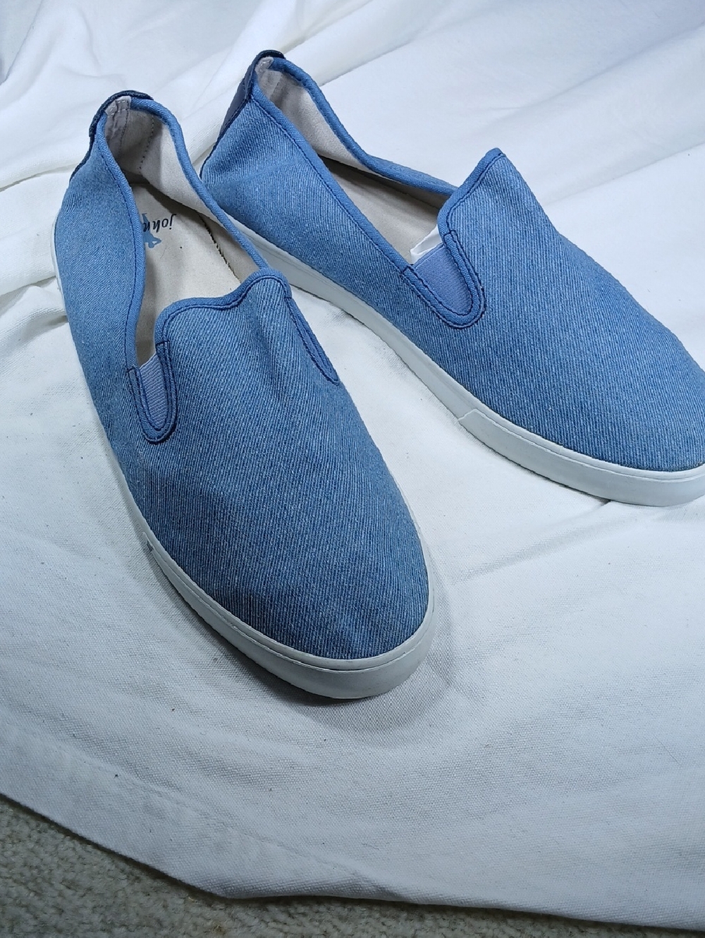 johnnie-O Light Blue Canvas Slip-On Sneakers